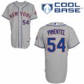 Mens Majestic New York Mets #54 Stolmy Pimentel Replica Grey Road Cool Base MLB Jersey