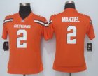 Women Nike Cleveland Browns #2 Manziel Orange Jerseys