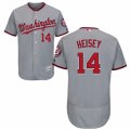 Mens Majestic Washington Nationals #14 Chris Heisey Grey Flexbase Authentic Collection MLB Jersey