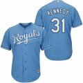 Men's Majestic Kansas City Royals #31 Ian Kennedy Authentic Light Blue Alternate 1 Cool Base MLB Jersey