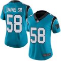 Womens Nike Carolina Panthers #58 Thomas Davis Sr Blue Stitched NFL Limited Rush Jersey