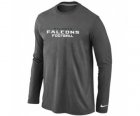 Nike Atlanta Falcons Authentic font Long Sleeve T-Shirt D.Grey