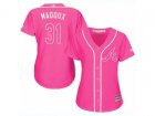 Women Atlanta Braves #31 Greg Maddux Replica Pink Fashion Cool Base MLB Jersey