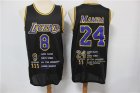 Lakers #8 &24 Kobe Bryant Black Nike Mamba Swingman Fashion Jersey