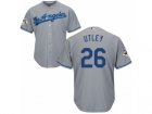Los Angeles Dodgers #26 Chase Utley Replica Grey Road 2017 World Series Bound Cool Base MLB Jersey