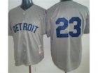 MLB Detroit Tigers #23 Willie Horton Throwback M&N Grey Jerseys[number blue]