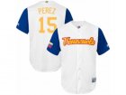 Mens Venezuela Baseball Majestic #15 Salvador Perez White 2017 World Baseball Classic Replica Team Jersey
