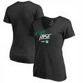 Boston Celtics Fanatics Branded Womens 2018 NBA Playoffs Slogan Plus Size V Neck T-Shirt Black