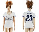 Womens Real Madrid #23 Beckham Home Soccer Club Jersey