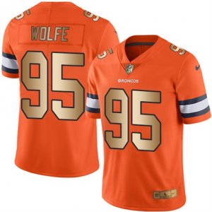 Nike Denver Broncos #95 Derek Wolfe Orange Mens Stitched NFL Limited Gold Rush Jersey