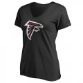 Womens Atlanta Falcons Pro Line Primary Team Logo Slim Fit T-Shirt Black