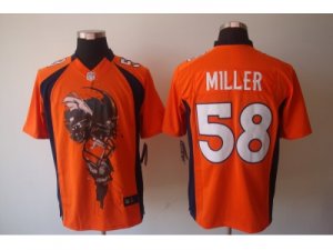 Nike nfl Denver Broncos #58 Von Miller Orange jerseys[helmet tri-blend limited]