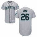 Mens Majestic Seattle Mariners #26 Adam Lind Grey Flexbase Authentic Collection MLB Jersey