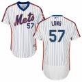 Mens Majestic New York Mets #57 Kevin Long White Royal Flexbase Authentic Collection MLB Jersey