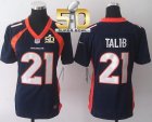 Women Nike Broncos #21 Aqib Talib Blue Alternate Super Bowl 50 NFL Jersey