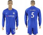 2017-18 Chelsea 5 ZOUMA Home Goalkeeper Long Sleeve Soccer Jersey