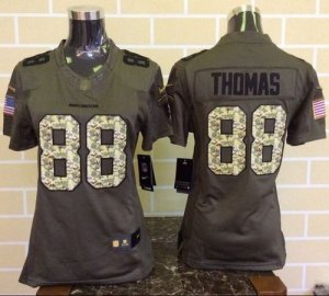 Women Nike Denver Broncos #88 Demaryius Thomas Green Salute to Service Jerseys
