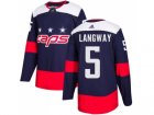 Men Adidas Washington Capitals #5 Rod Langway Navy Authentic 2018 Stadium Series Stitched NHL Jersey