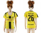 Womens Dortmund #26 Piszczek Home Soccer Club Jersey