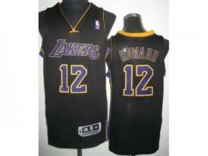 nba Los Angeles Lakers #12 Dwight Howard Black Jerseys[Revolution 30]Purple Number