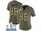 Women Nike New England Patriots #88 Martellus Bennett Limited Olive Camo 2017 Salute to Service Super Bowl LII NFL Jersey
