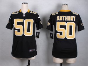 Women Nike New Orleans Saints #50 Stephone Anthony black jerseys