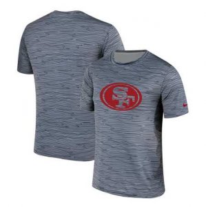 Men\'s San Francisco 49ers Nike Gray Black Striped Logo Performance T-Shirt