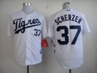 MLB Detroit Tigers #37 Max Scherzer White Jerseys