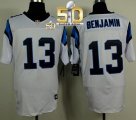 Nike Carolina Panthers #13 Kelvin Benjamin White Super Bowl 50 Men Stitched NFL Elite Jersey