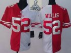 2013 Super Bowl XLVII Women NEW NFL San Francisco 49ers 52 Patrick Willis White Red Split NFL Jerseys