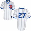 Mens Majestic Chicago Cubs #27 Addison Russell Authentic White 1988 Turn Back The Clock Cool Base MLB Jersey