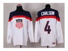 2014 winter olympics nhl jerseys #4 carlson white USA