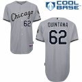 Men's Majestic Chicago White Sox #62 Jose Quintana Authentic Grey Road Cool Base MLB Jersey