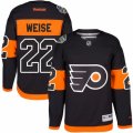 Mens Reebok Philadelphia Flyers #22 Dale Weise Authentic Black 2017 Stadium Series NHL Jersey
