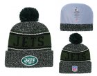 Jets Fresh Logo Green Pom Knit Hat YD