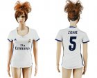 Womens Real Madrid #5 Zidane Home Soccer Club Jersey