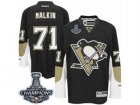 Youth Reebok Pittsburgh Penguins #71 Evgeni Malkin Premier Black Home 2017 Stanley Cup Champions NHL Jersey