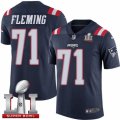 Youth Nike New England Patriots #71 Cameron Fleming Limited Navy Blue Rush Super Bowl LI 51 NFL Jersey