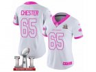 Womens Nike Atlanta Falcons #65 Chris Chester Limited White Pink Rush Fashion Super Bowl LI 51 NFL Jersey