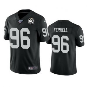 Nike Raiders #96 Clelin Ferrell Black 100th And 60th Anniversary Vapor Untouchable Limited