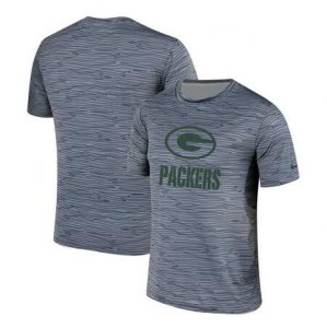Men\'s Green Bay Packers Nike Gray Black Striped Logo Performance T-Shirt