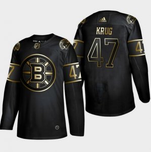 Bruins #47 Torey Krug Black Gold Adidas Jersey