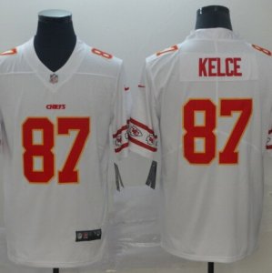 Nike Chiefs #87 Travis Kelce White Team Logos Fashion Vapor Limited Jersey