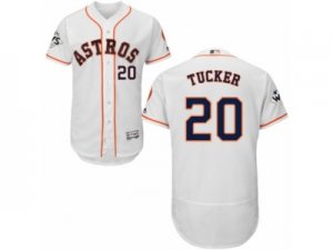 Houston Astros #20 Preston Tucker Authentic White Home 2017 World Series Bound Flex Base MLB Jersey