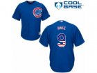 Chicago Cubs #9 Javier Baez Authentic Royal Blue USA Flag Fasion MLB Jersey