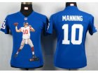 Nike Women New York Giants #10 Manning Blue Portrait Fashion Game Jerseys