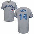 Mens Majestic Toronto Blue Jays #14 Justin Smoak Grey Flexbase Authentic Collection MLB Jersey