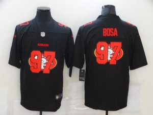 Nike 49ers #97 Nick Bosa Black Shadow Logo Limited Jersey