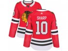 Women Adidas Chicago Blackhawks #10 Patrick Sharp Red Home Authentic Stitched NHL Jersey