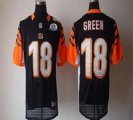 Nike Bengals #18 A.J. Green Black With Hall of Fame 50th Patch NFL Elite Jersey